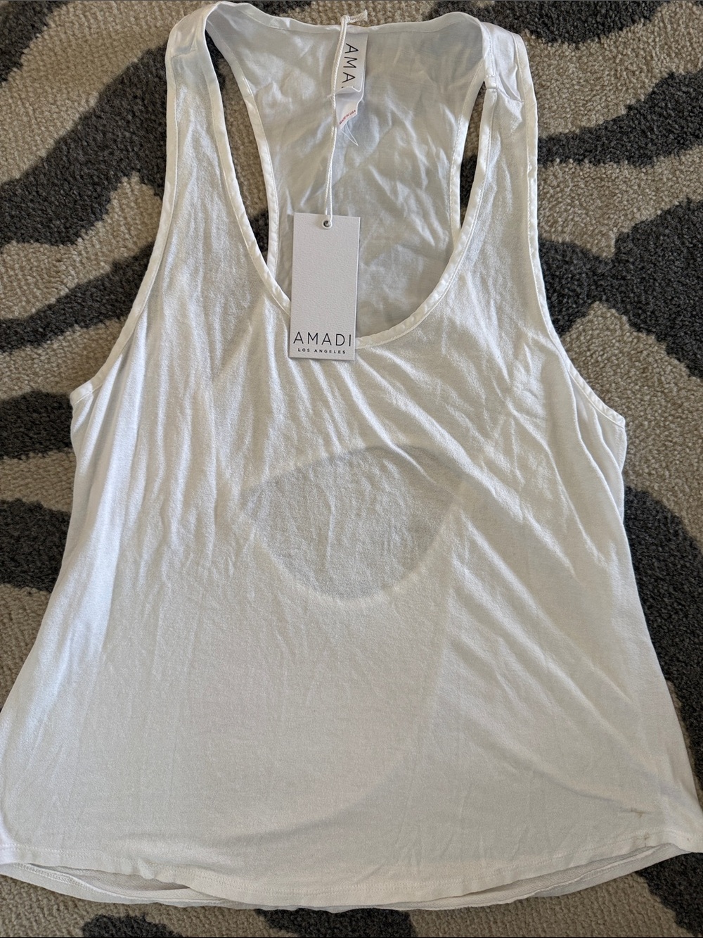 AMADI White Racerback Tank Top